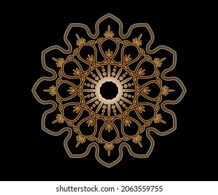 schwarzer Hintergrund Mandala für Einladungsdesign, Stoffdruck, Banner, Poster
