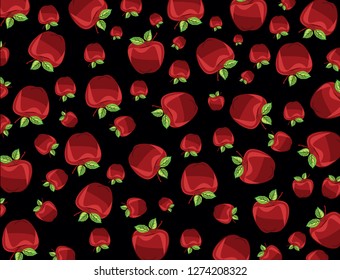 black background with many apple