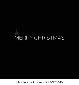 Black background with merry christmas design. Merry christmas with hat sign. Illustration vector. Black background