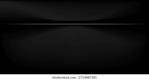 Fondo negro. Mínimo estante 3d. Habitación en el 3d. Para el telón de fondo, Fondo de pantalla, fondo. Espacio para texto.