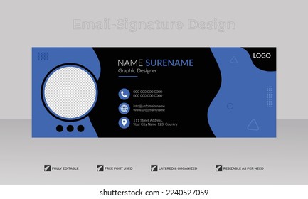 	
Black Background modern and minimal email signature  and personal social media cover template	