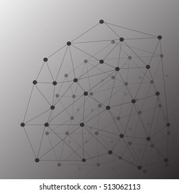 Black background molecular geometry for design and communication, vector graphics you