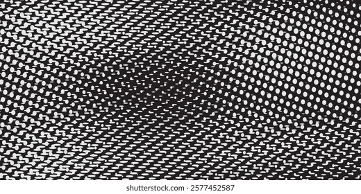 Black background with monochrome dotted texture. Polka dot pattern template vector dots pattern.