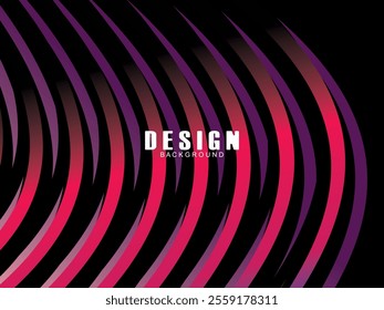 Black background with multicolored gradient wavy lines. Minimal layout design template for web pages and business presentations.