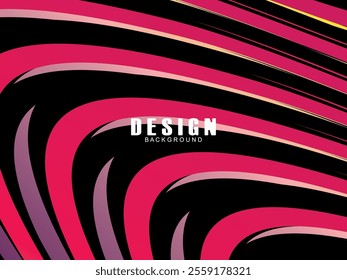 Black background with multicolored gradient wavy lines. Minimal layout design template for web pages and business presentations.