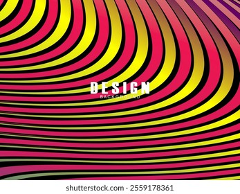 Black background with multicolored gradient wavy lines. Minimal layout design template for web pages and business presentations.