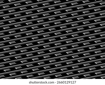 Fundo preto com um padrão listrado branco abstrato puro.