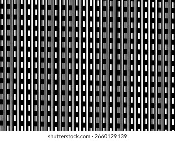 Black background with a neat abstract white striped pattern.