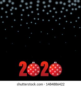 black background with  numbers. Vector Christmas background