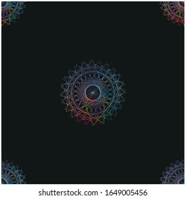 Black background on colorful abstract pattern vector