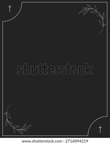 Black background on funeral. empty card