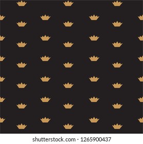 Black background on gold crown pattern vector