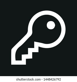 Black background on white key icon vector