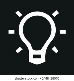 Black background on white light idea icon vector