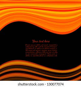 black background with orange band for text