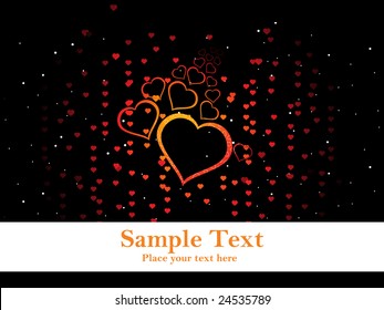 fondo negro con corazones anaranjados