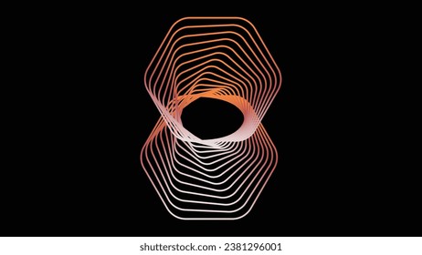 a black background with an orange and white spiral