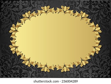 black background with ornate frame