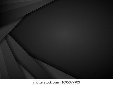 black background overlap dimension grey vector illustration message board for text and message design modern website. abstract metallic modern black frame design innovation concept layout background.