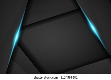 black background overlap dimension grey vector illustration message board for text and message design modern website