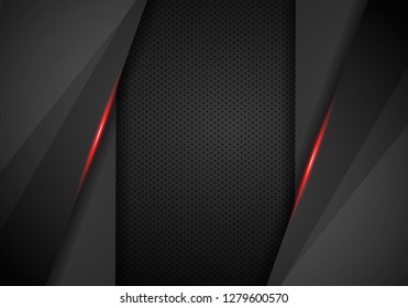 black background overlap dimension grey vector illustration message board for text and message design modern website - Vector