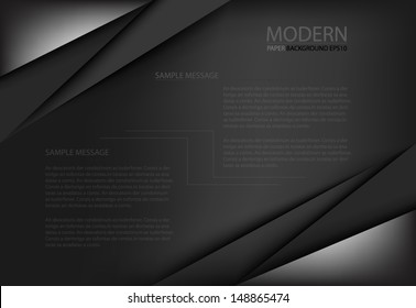 black background overlap dimension grey vector illustration message board for text and message design modern website 