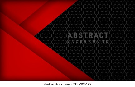 black background overlap dimension red vector illustration message board for text and message design modern website