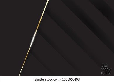 black background overlap layer dimension with line design for modern background or website