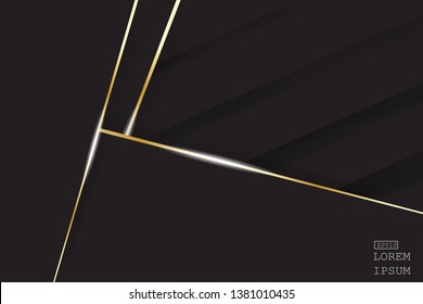 black background overlap layer dimension with line design for modern background or website