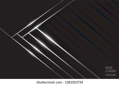 black background overlap layer dimension with line design for modern background or website