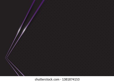 black background overlap layer dimension with line design for modern background or website