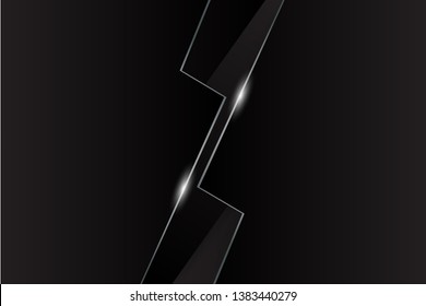 black background overlap layer dimension with line design for modern background or website