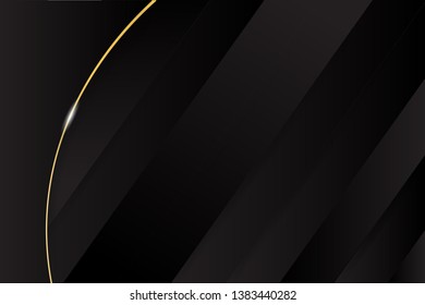 black background overlap layer dimension with line design for modern background or website