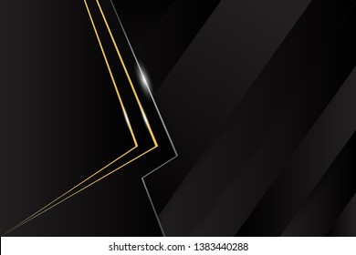 black background overlap layer dimension with line design for modern background or website
