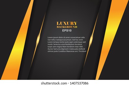Black background overlap with light gold. Luxury concept for use cover, banner, advertising, card element. Space on for text and background design