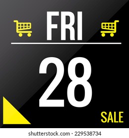 a black background with a pair of shopping carts and text for black friday