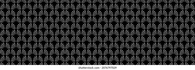 Black background pattern with gray decorative elements on a black background for your design, seamless pattern, wallpaper texture. Vector illustration 