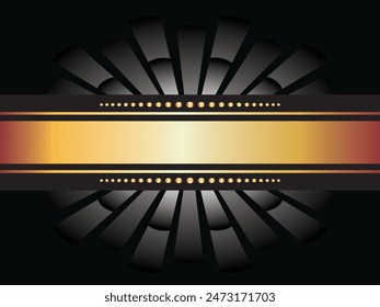 Fondo negro con un patrón en estilo plata y oro