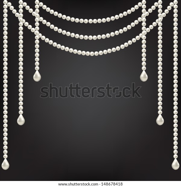 Black Background Pearl Decoration Stock Vector (Royalty Free) 148678418