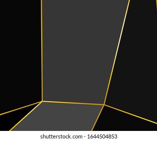 Black background with polygonal shapes and Golden