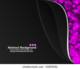 Schwarzer Hintergrund mit zufällig transparenten rosa Kreise. Vektorgrafik in RGB-Farben.