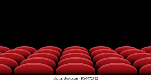 Black Background Red Cinema Seats Rows Stock Illustration 1833512530