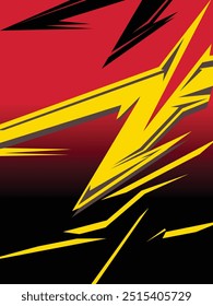 black background with red gradations with yellow stripes.