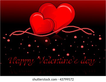 black background with red heart in vector format.