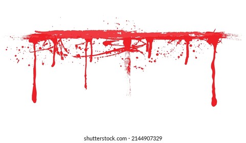 Black Background With Red Ink Blots Silhouettes. Blood Splash Wallpaper. Flat Spray Of Grunge Liquid