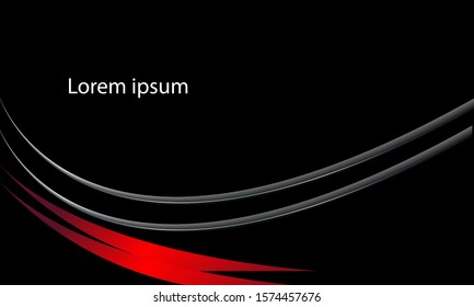 black background with red line curve