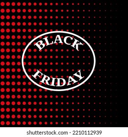 Black background with red polka dots with symbology for black friday