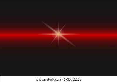 
fondo negro con una línea brillante roja y una estrella. fondo moderno. ilustración vectorial