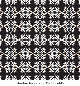 black background with repeated white abstract tribe pattern