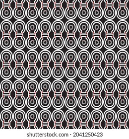 black background with repeated white circle abstract pattern